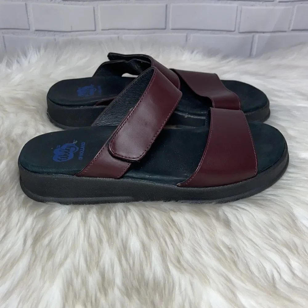 Wolky Brown‎ Leather Slides Sz 39/7.5-8